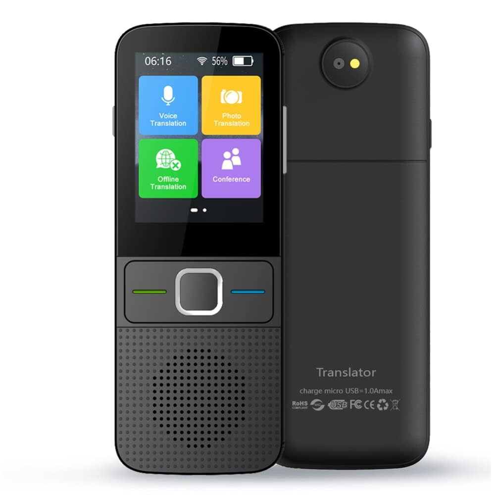 Garvee Traductor De Voz Inteligente 137 Idiomas – Traducción Instantánea Bidireccional, Voz y Foto – WiFi y Modo Sin Conexión – Dispositivo Portátil para Viajes, Aprendizaje, Oficina – Negro