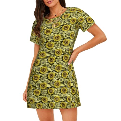 Chemise de nuit à manches courtes anti-chaleur textile léger