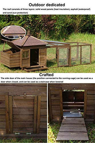 JHKGY Hölzerner Pet House Hühnerstall Rabbit Hutch,Hühnerstall,Ark House Geflügel Run Nistkasten,Garten Hinterhof Pet… – Bild 8