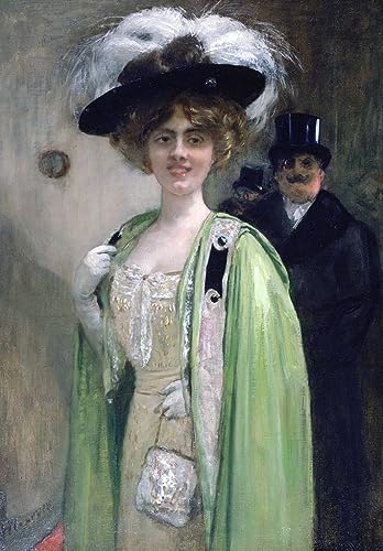 Impression d'affiches Henri Gervex affiche toile un couple arrivant à un événement 60x90