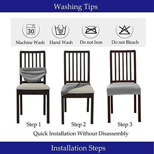 image for MILARAN Velvet Dining Chair Seat Slipcover, Soft Stretch Chair Cushion