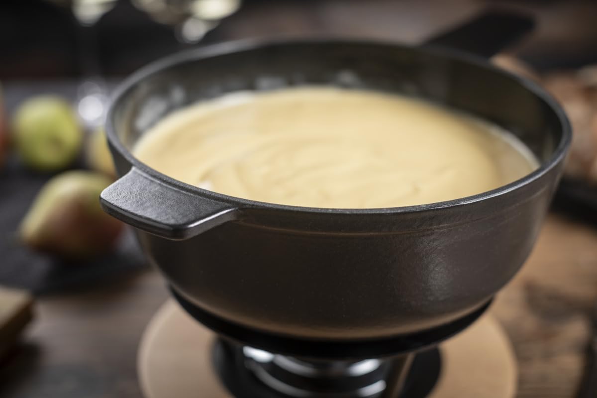 Kuhn Rikon 32324 Caquelon à Fondue en Fonte, 3,2 L, Compatible Induction