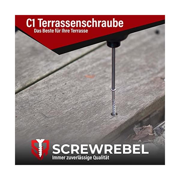 Terrassenschrauben 5 x 50 T-INOX 100 Stück Edelstahl gehärtet C1, Torx 25, inkl. Edelstahl Bit – Bild 7