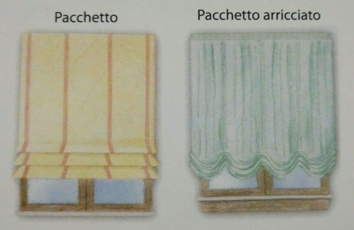 Bastone, sistema tende pacchetto con catenella EMMEBI AT430F scorritenda profilo (100 cm. A parete - a sinistra - 3 calate)