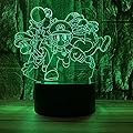 Super Mario and Luigi Figurines Action Figures Cartoon Yoshi & Mario Bros 3D LED Optical Illusion Bedroom Decor Table Lamp with Remote 7 Colors Sleep Night Light Birthday Xmas Gifts for Child Kids