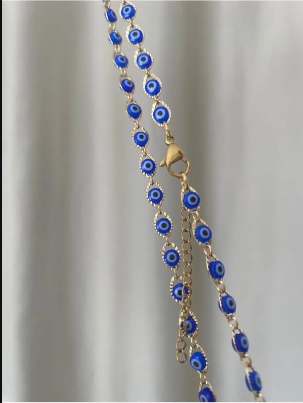 Minimal Nazar Boncuklu Çelik Kolye - Görsel 6