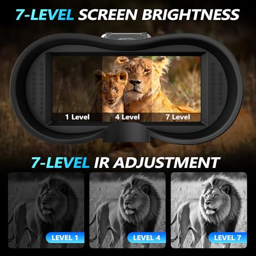 Dsoon Night Vision Goggles, Upgraded Rechargeable Head-Mounted Night Vision Binoculars with Infrared, Hands Free, Tactical Flashlight, 1312FT, 8X Digital Zoom - Thumbnail 7
