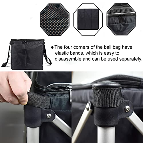 TNZMART Tennis Ball Hopper with Wheels Portable Tennis Ball Basket Holds 150 Balls Travel Tennis Ball Cart