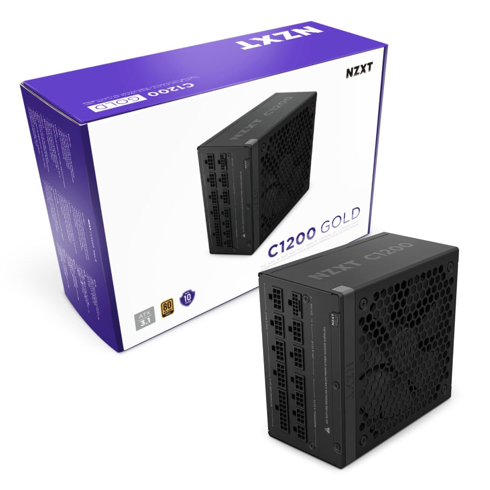 NZXT C1200 Gold ATX 3.1 (2024) - Fully Modular Low-Noise PC Gaming Power Supply - 1200 Watts - 80 Plus Gold - 12V-2x6 Connector - Zero Fan Mode - 100% Japanese Capacitors - Black - PA-2G2BB-UK-picture-24