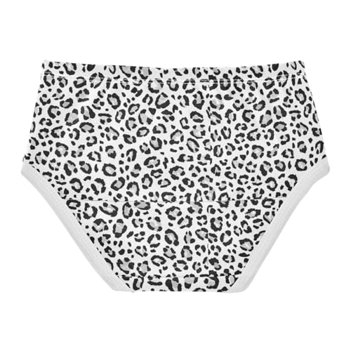 Joisal Black Gray Leopard Print White Cute Panties Girl Toddler Underwear Floral Cotton Artistic Briefs Undies Kids 2t2