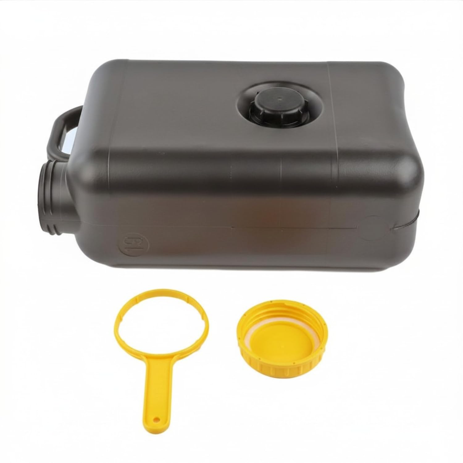 Réservoir d'eaux usées pour caravane 19 l - Réservoir plat pour eaux usées - Pour camping - Noir - 47,5 x 28 x 17 cm - Avec vidange DIN 96 et raccord DIN 61 pour camping-car