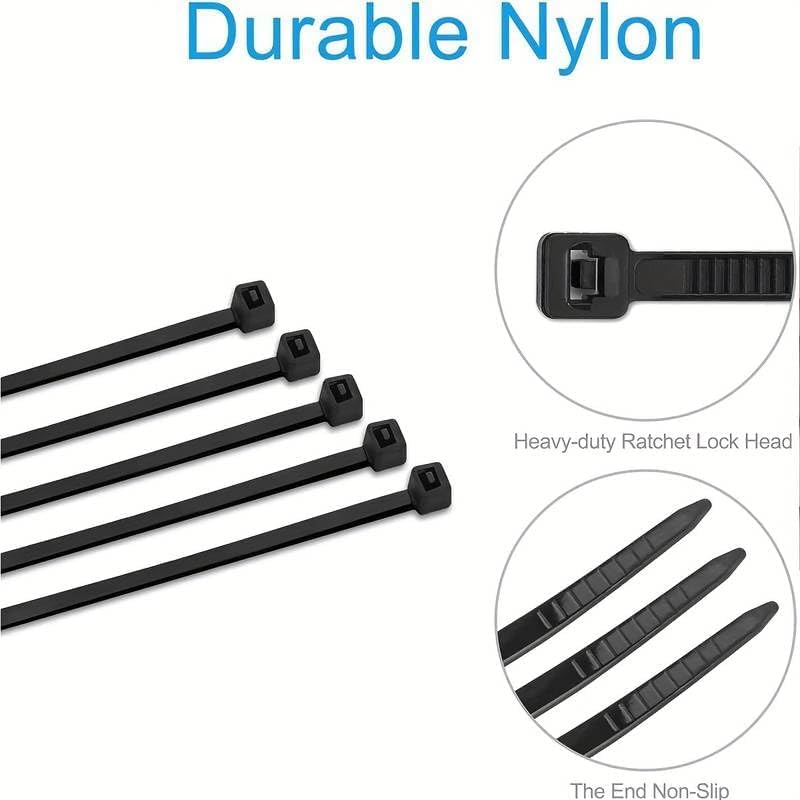 Cablepelado Fascette In Nylon 100 Pezzi - 200 X 2,5 Mm - Nere, Resistenti Ai Raggi UV Per Uso Interno/Esterno - 6