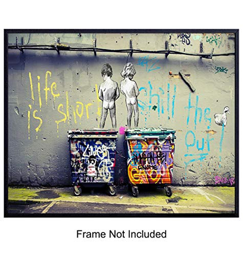Funny Motivational Banksy Street Art Mural 8x10 Picture - Urban Graffiti Photo Wall