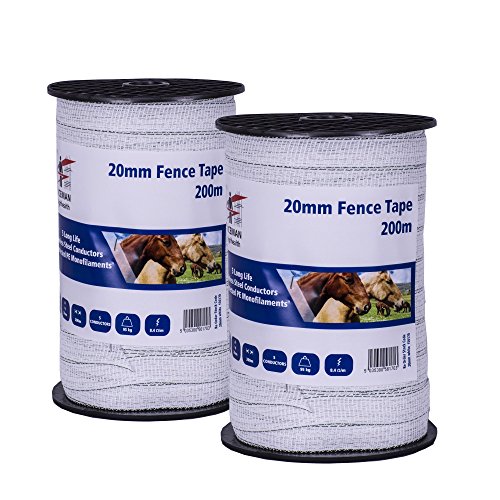 Fenceman Electric Fence White Tape 20mm x 200m Twin Pack