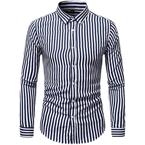 Chemise rayée pour homme manches longues pour rester élégant sans effort C207