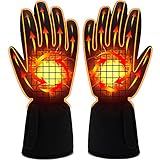 QHonyds Electric Battery Heated Gloves for Women Men,Touchscreen Texting Water-Resistant Thermal Heat Gloves,Battery Powered Heated Ski Bike Motorcycle Warm Gloves Hand Warmers,Winter Thermo Gloves