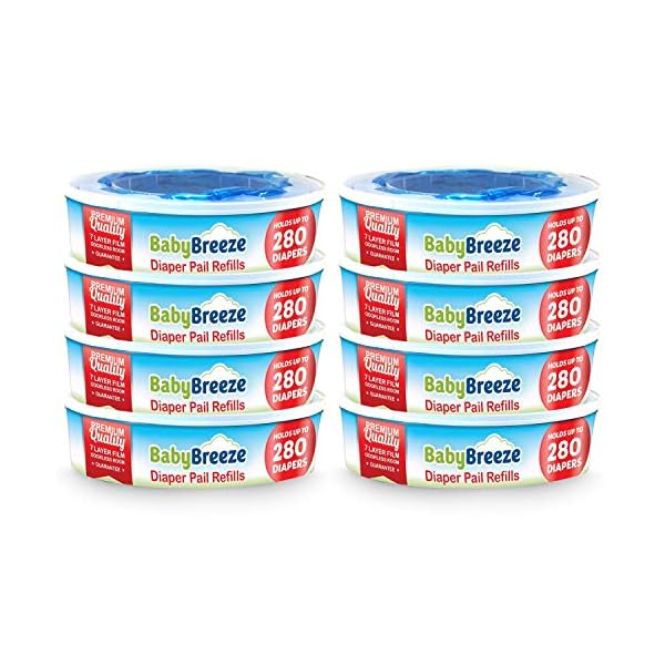 BabyBreeze Nachfüllbeutel für Windeleimer Genie, 2240 Stück (8 Stück)