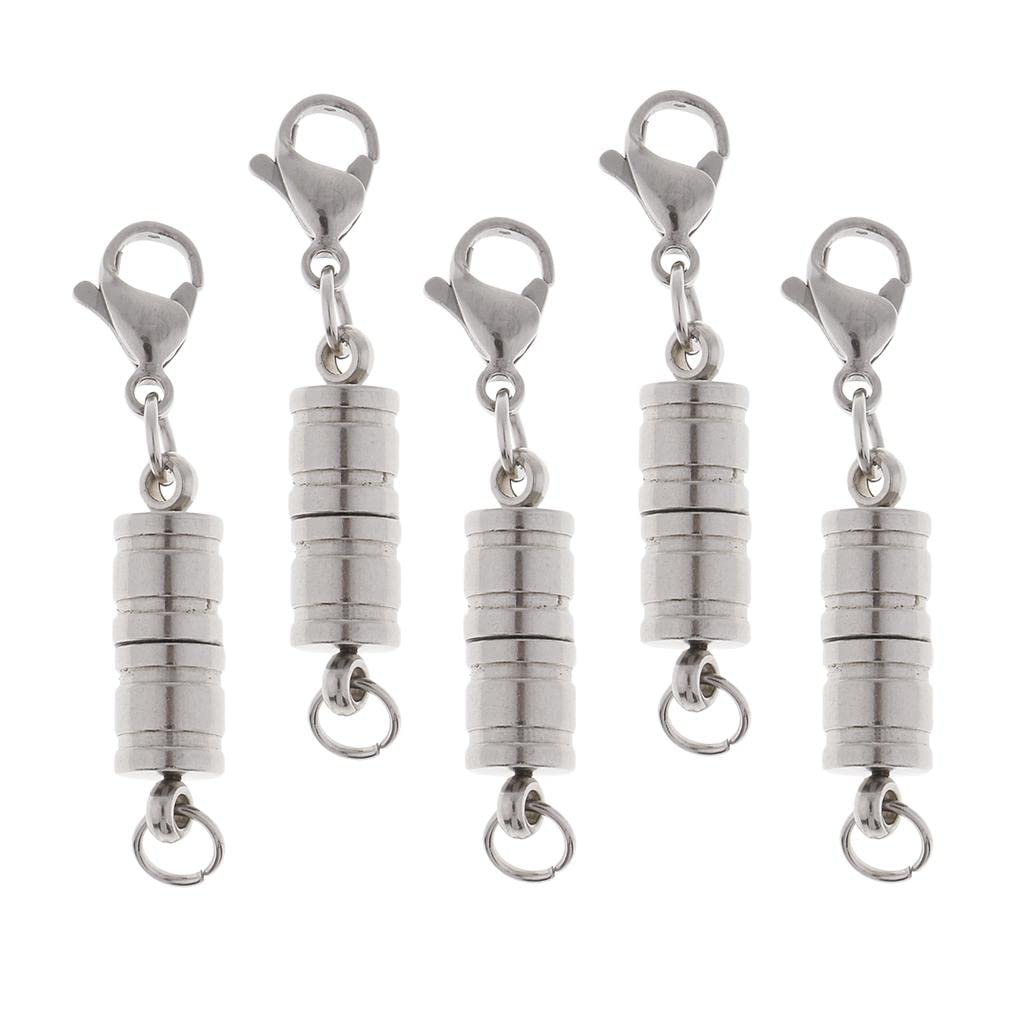 CALANDIS® 5 Pieces Magnetic Connector Fasteners Buckle Lobster Clasps Jewelry Making Findings Accessories Supplies for DIY Bracelet Necklace - 3.5cm Long
