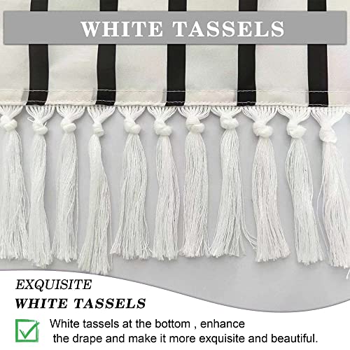 Livucee 72"X72" Boho Shower Curtain Set Tassels Abstract Modern Popular Medieval Pattern With Cream Beige Color For Boho Bathroom Decor Waterproof Durable Polyester 12 Hooks #TOP2