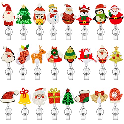 Porte-crayon rétractable contre l'oubli de stylo avec 20 badges de Noël en feutre