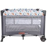 LIVINGbasics Portable Baby Playard and Changing Table, Flodable Playard Suitable for Home/Travel/Outdoor