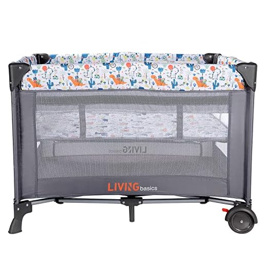 LIVINGbasics Portable Baby Playard and Changing Table, Flodable Playard Suitable for Home/Travel/Outdoor