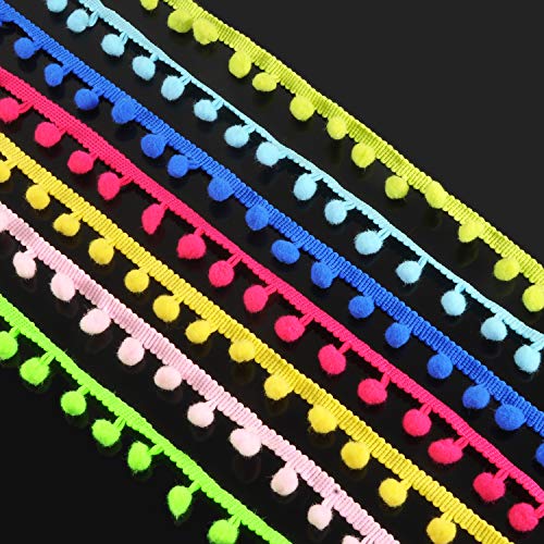 Berolle 75 Yards 10Mm Pom Pom Trim Mixed Color Ball Fringe Ribbon Sewing Lace Trim For Clothing Diy Crafts Decoration #TOP1