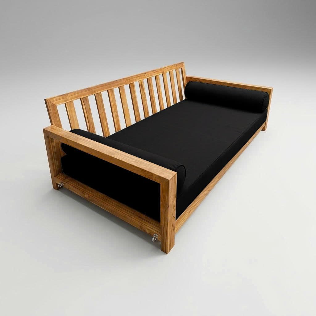 Style5 Queen Size 3PC Pipe Trim Outdoor Daybed Mattress Cushion Bolster Pillow Slip Cover Complete Set AD109