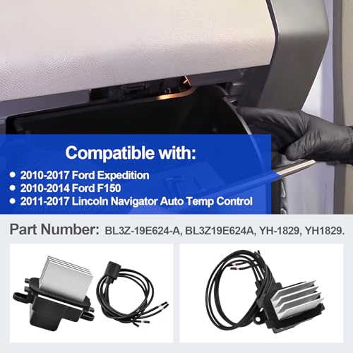 Image of HVAC Blower Motor Resistor Kit Compatible with Ford 2010-2017 Expedition 2010-2014 F150 2011-2017 Lincoln Navigator YH1829 Part Numbers BL3Z-19E624-A BL3Z19E624A YH-1829 YH1829