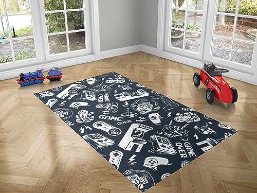 Oedim Alfombra Consola Game Over, 133x95cm, Alfombra Cocina Vinilo, Alfombra Salón Antideslizante, Suelo vinílico
