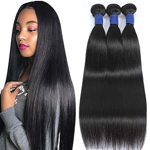 FDX Brazilian Straight Hair Bundles 20 22 24 Inch 100% Unprocessed Straight Bundles 8A Virgin Human Hair Bundles Weave Extensions Natural Color