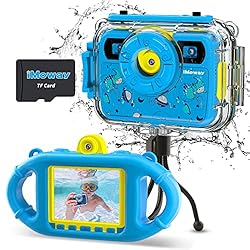IMoway Kids Waterproof Camera, Toy Camera with Underwater Bag and Multiple Accessories for Children – 1080p Digital Kids…