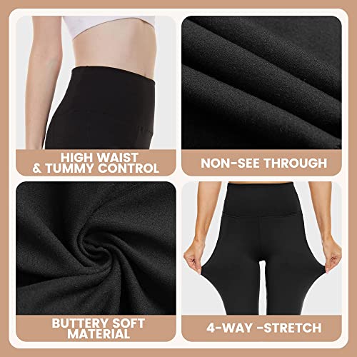 Campsnail 4 Pack Leggings With Pockets For Women - High Waisted Soft Tummy Control Slimming Black Yoga Pants Workout Running #TOP2
