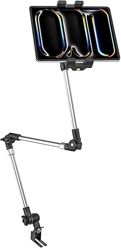 EXSHOW Soporte y soporte para tablet para riel de asiento de automóvil  Resistente para cochecamión  Ángulo y altura ajustables