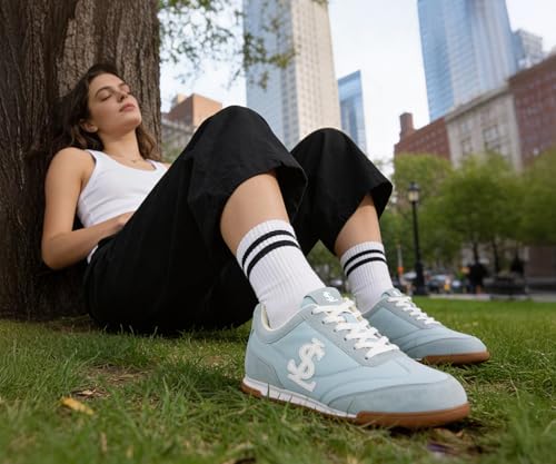 Image of LOUIS STITCH Women's Casual Lightweight Sneakers | Ortholite Cushioned Comfort | Dual-Color TPR Sole | Lightweight & Comfortable Casual Lace-Up Shoes | LSD-SNK-NBL & DNM