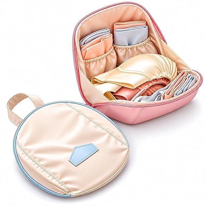 3 in 1 Travel Underwear & Sock Bag for Women | Portable Bra Panty Organizer Pouch | Lightweight Lingerie Storage Bag with Compartments for Travel, Suitcase & Daily Use (Multicolor)-image-16