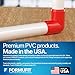 FORMUFIT 3/4” 90 Degree Elbow Furniture Grade PVC Fitting in Red, Made in USA, UV-Resistant, Impact-Proof, 1.050” Actual Socket Diameter (Pack of 8) - F03490E-RD-8