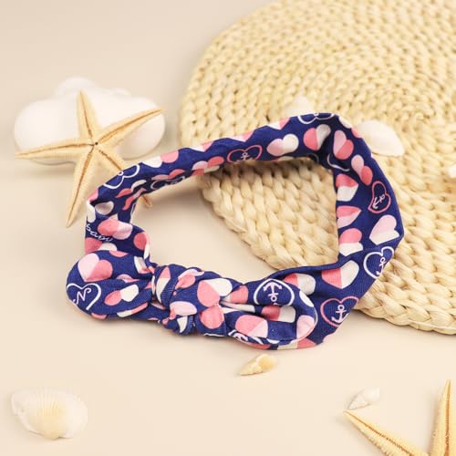 Colorful Bows Tie Headband for Baby Girls Newborn Stretchy Cotton Hair Bow Party Photo Shoots Shower Bow Hair Accessories for Toddler Infant (Purple 2, elastic)3