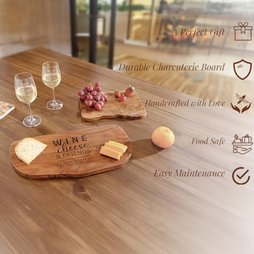Image of Sheesham Wooden Cheese Board Platter for Serving,Chopping & Cutting|Handcrafted Wooden Plate for Vegetables, Fruits & Cheese|Gift for Birthday, Housewarming & Wedding17 x8.5-Large