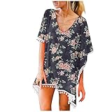 Whear Women Swimsuit Cover Ups for Women, Women's Swimwear Beach Cover Ups Pom Pom Trim Kaftan...