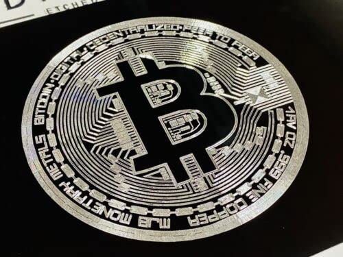 Engraved Bitcoin Symbol Cryptocurrency Car Tag Diamond Etched License Plate