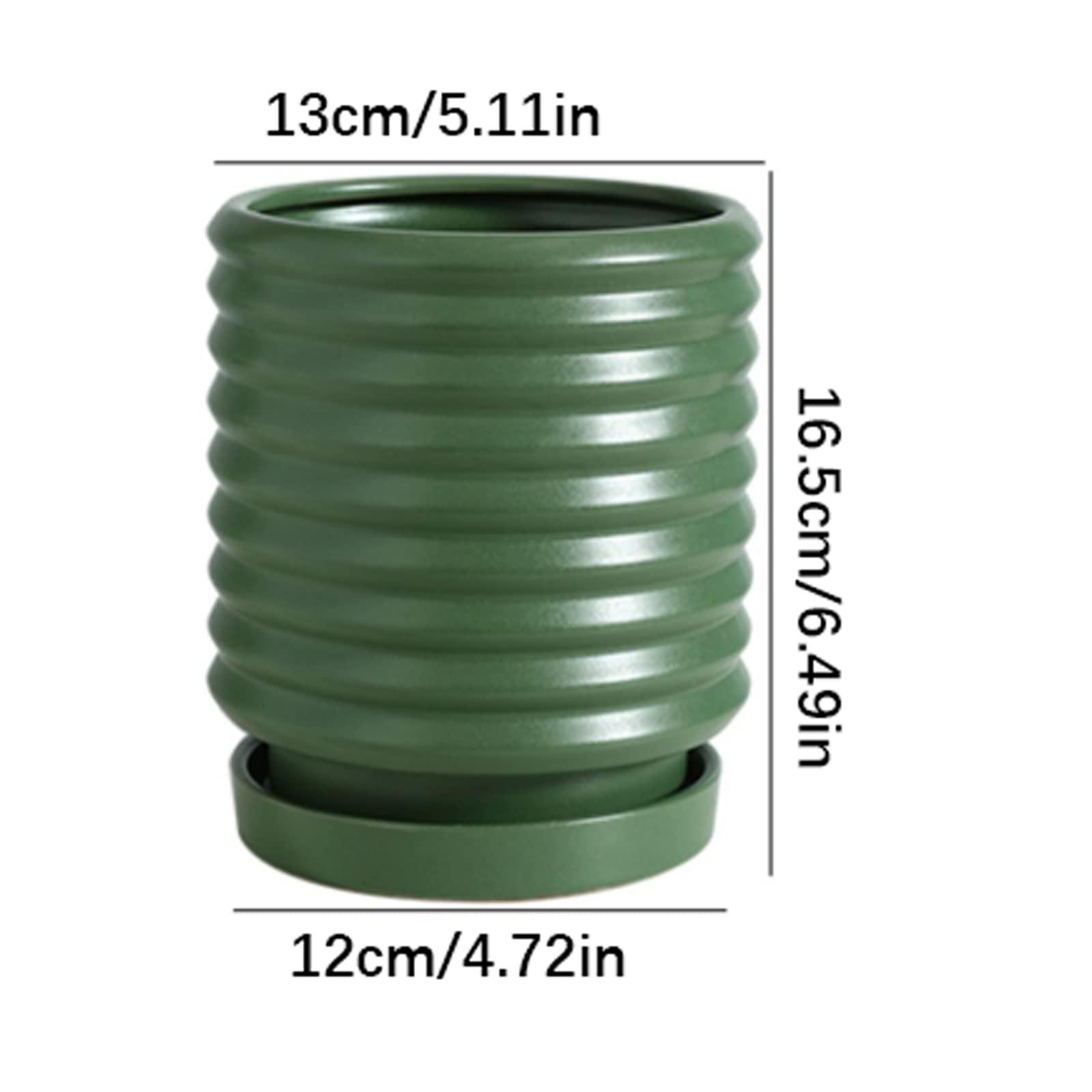 Vasi da Giardino Vaso da Fiori in Ceramica, Vaso per fioriera con Filettatura a Vite, Decorazione per Interni ed Esterni con Fori di drenaggio e piattini per Balcone, Giardino e Patio