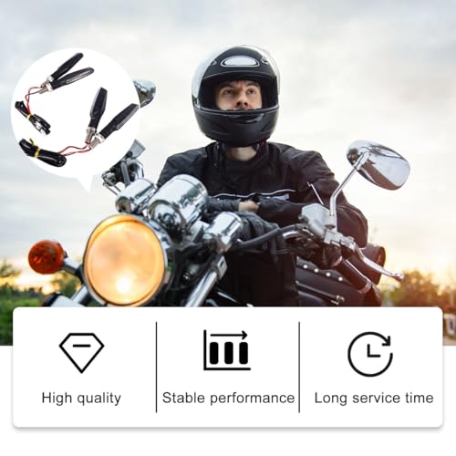 Luces LED para motocicleta con diseño compacto en ABS negro resistente 6