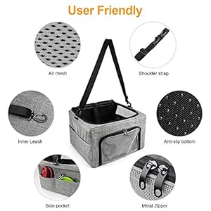 Collapsible-Dog-Travel-Car-Seat-Top-Cover-Dog-Car-Carrier-with-Reinforce-Metal-Frame-Construction-Cage-Safer-Seatbelt-Vehichels-Bags-for-Small-Medium-Puppy-Cat-up-to-15-lbs - Cucciolini Doodles   Collapsible-Dog-Travel-Car-Seat-Top-Cover-Dog-Car-Carrier-with-Reinforce-Metal-Frame-Construction-Cage-Safer-Seatbelt-Vehichels-Bags-for-Small-Medium-Puppy-Cat-up-to-15-lbs