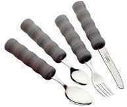 Homecraft Lightweight Foam Handled Cutlery, Set Eligible for VAT Relief in the UK For Elderly & Disabled, Arthritis or Weak Grip, Fork, Knife, Spoon, Adaptive Dining Aid, Large Handle for Good Grips