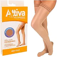Meia Coxa 7/8 Ponteira Fechada Alta Compressão 20-30 mmHg Attiva Confortável e Resistente para Varizes
