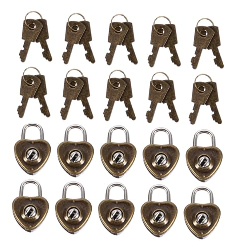 DONFAMDS 25個 アンティーク風ハート形南京錠鍵付き 日記帳 荷物用耐錆合ロックカギ 保護 にも