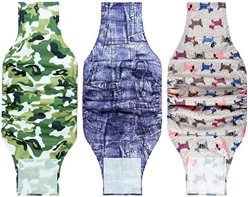 PurrNbark Dog Belly Bands 3Pack Male Dog Diapers Small Medium Large for Potty Training Recovering Washable Puppy Dog Wraps Male All Absorb Leak-Proof Protection Boy Pet Diapers