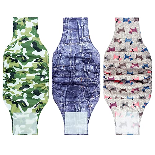 Purrnbark Dog Belly Bands 3Pack Male Dog Diapers Small Medium Large For Potty Training Recovering Washable Puppy Dog Wraps Male All Absorb Leak-Proof Protection Boy Pet Diapers #TOP23