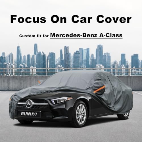 Image of GUNHYI Premium Car Cover Custom Fit Mercedes-Benz A-Class, 16 Layers Heavy Duty Car Cover Waterproof All Weather with Zipper Door for Sun Rain Snow Dust Uv Protection